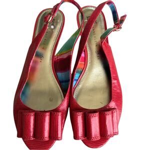 Anne Klein I flex Coral Loop Toe Slingback Wedge Sandals